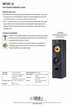 B&W DM603 S2 Brown Bowers Wilkins Floor Standing Speakers Audiophile England UK