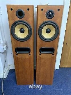 B&W P4 100W Brown Bowers Wilkins Floor Standing Speakers. Damaged repairable