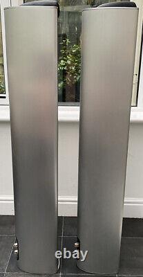 B&W XT8 150W Aluminium Bowers Wilkins Silver Speakers Floor Stand Towers England