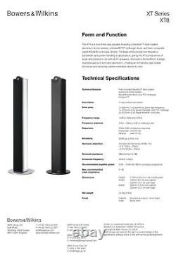 B&W XT8 150W Aluminium Bowers Wilkins Silver Speakers Floor Stand Towers England