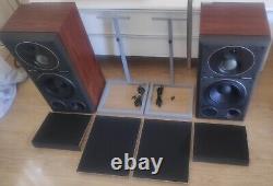 Bang Olufsen Beovox M150 Passive Speakers With Stands + Wires, Type 6412, Boxed