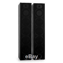 Black 440w Passive Speaker Set Floor Standing Hifi Stereo Speaker Pair 4-way