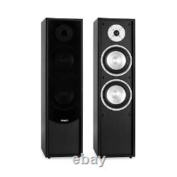 Black Wooden Cabinet Floor Standing Tower Speaker Set Home Cinema 6.5 Woofer