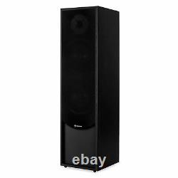 Black Wooden Cabinet Floor Standing Tower Speaker Set Home Cinema 6.5 Woofer