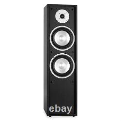 Black Wooden Cabinet Floor Standing Tower Speaker Set Home Cinema 6.5 Woofer