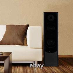 Black Wooden Cabinet Floor Standing Tower Speaker Set Home Cinema 6.5 Woofer