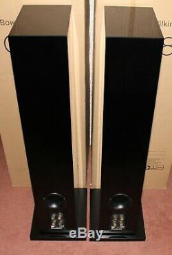 Bowers And Wilkins CM8 Floor Standing Speakers Piano Black + Original Boxes