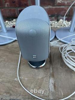 Bowers and Wilkins M1 Surround Sound Speakers 4 Floor Stands Silver POST