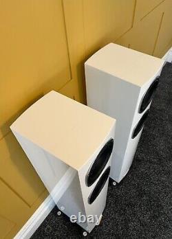 Boxed Fyne Audio F501sp Floorstanding Hi Fi Speakers. Piano Gloss White. Warranty