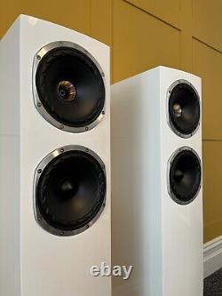 Boxed Fyne Audio F501sp Floorstanding Hi Fi Speakers. Piano Gloss White. Warranty