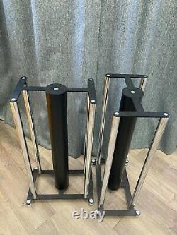 Custom Design FS104 Signature Speaker Floor Stands Black w Chrome