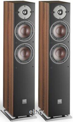 Dali Oberon 5 Speakers Dark Walnut PAIR Slim Floor Standing Loudspeakers