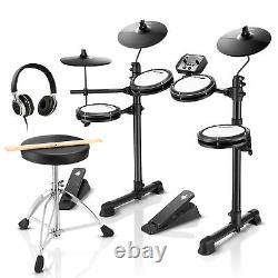 Donner DED-80 Electronic Drum Kit 2 Switch Pedal 4 Quiet Mesh Pads 180 Sounds