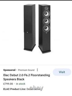 Elac Debut F6.2 Floorstanding Speakers one pair