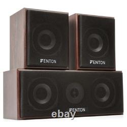 Fenton 100 333 Walnut 5.0 Surround Sound Speakers Home Theater Hi-Fi System