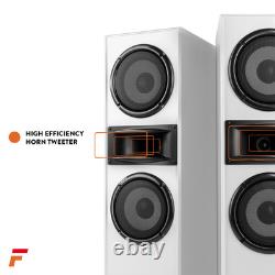 Fenton SHF700W Tower Speakers White Floor Standing HiFi Acoustic Set