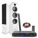 Fenton SHF80W HiFi Tower Speakers Set with Bluetooth Amplifier White