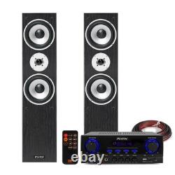 Fenton SHFT60B Tower Speaker System with Bluetooth AV440 Amplifier Home Audio