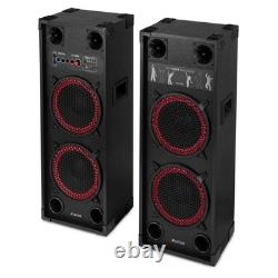 Fenton SPK210 2x10 Active Bluetooth Party Speaker Set Home DJ Starter Package