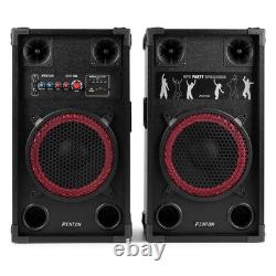 Fenton SPK-110 10 Active Bluetooth Party Speaker Set Home DJ Starter Package