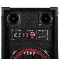 Fenton SPK-110 10 Active Bluetooth Party Speaker Set Home DJ Starter Package