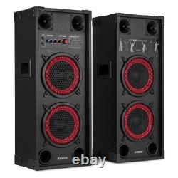 Fenton SPK-208 2x8 Active Bluetooth Party Speaker Set Home DJ Starter Package
