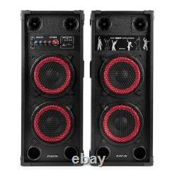 Fenton SPK-208 2x8 Active Bluetooth Party Speaker Set Home DJ Starter Package