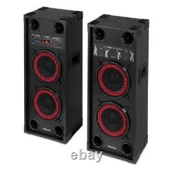 Fenton SPK-208 2x8 Active Bluetooth Party Speaker Set Home DJ Starter Package