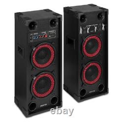 Fenton SPK-208 2x8 Active Bluetooth Party Speaker Set Home DJ Starter Package