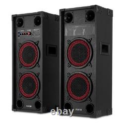Fenton SPK-208 2x8 Active Bluetooth Party Speaker Set Home DJ Starter Package