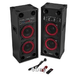 Fenton SPK-208 2x8 Active Bluetooth Party Speaker Set Home DJ Starter Package