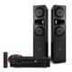 Floor Standing HiFi Tower Speaker System and Bluetooth Amplifier SHF700B Black