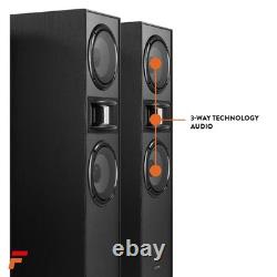 Floor Standing HiFi Tower Speaker System and Bluetooth Amplifier SHF700B Black