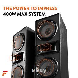 Floor Standing HiFi Tower Speaker System and Bluetooth Amplifier SHF700B Black