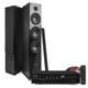 Floor Standing HiFi Tower Speaker System and Bluetooth Amplifier SHF80B Black
