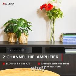 Floor Standing HiFi Tower Speaker System and Bluetooth Amplifier SHF80B Black