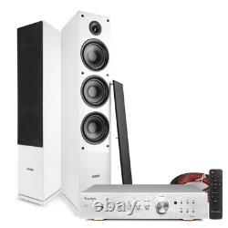 Floor Standing HiFi Tower Speaker System and Bluetooth Amplifier SHF80W White Floor Standing HiFi Tower Speaker System and Bluetooth Amplifier SHF80W White