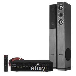 Floor Standing HiFi Tower Speaker System and Bluetooth Amplifier SHFT52B Black