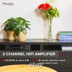 Floor Standing HiFi Tower Speaker System and Bluetooth Amplifier SHFT52B Black