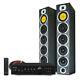 Floor Standing HiFi Tower Speaker System and Bluetooth Amplifier SHFT57B Black