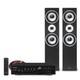 Floor Standing HiFi Tower Speaker System and Bluetooth Amplifier SHFT60B Black