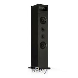 Floor Standing Speakers 120W Bluetooth FM Radio USB RCA Remote Black Hi fi Audio