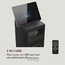 Floor-Standing Speakers Bluetooth USB Hi Fi Stereo System 120 W USB Black