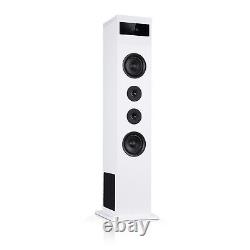 Floor-Standing Speakers Bluetooth USB Hi Fi Stereo System 120 W USB White