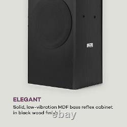 Floor-Standing Speakers Hi Fi 3 Way USB SD LED Stereo Remote 700 W Black Wood