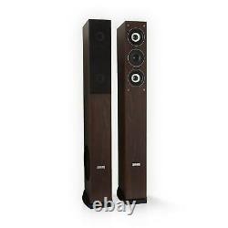 Floor Standing Tower Speaker 4-Way HiFi Speaker Pair Party Bass 960 W Wood Look