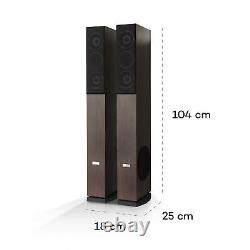 Floor Standing Tower Speaker 4-Way HiFi Speaker Pair Party Bass 960 W Wood Look