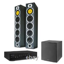 Floor Standing Tower Speaker System with Subwoofer and Stereo HiFi Amplifier