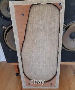 Floor standing teak loudspeaker cabinet pair