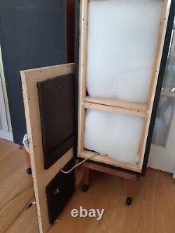 Floor standing teak loudspeaker cabinet pair